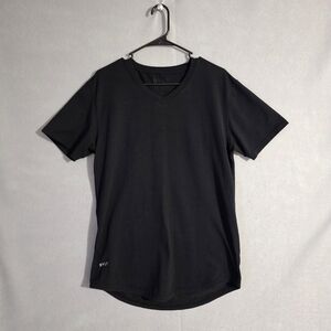 BYLT Mens Black Drop Cut S/S Lux V Neck Shirt Size Medium